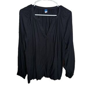 Old Navy Blouse Women's Large V-Neck Long Sleeve Solid Casual Top Shirt